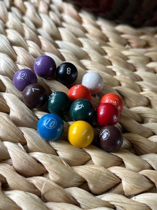 Antique Other - Antique Miniature Metal Enamel Pool / Billiards Balls